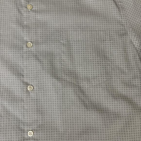 Men's Grey/White Checker Pattern Van Heusen Polo Shirt - Picture 4 of 4